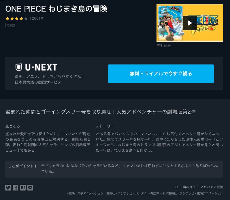 映画 ワンピース ねじまき島の冒険の動画を無料でフル視聴できるサイトまとめ 映画動画大陸