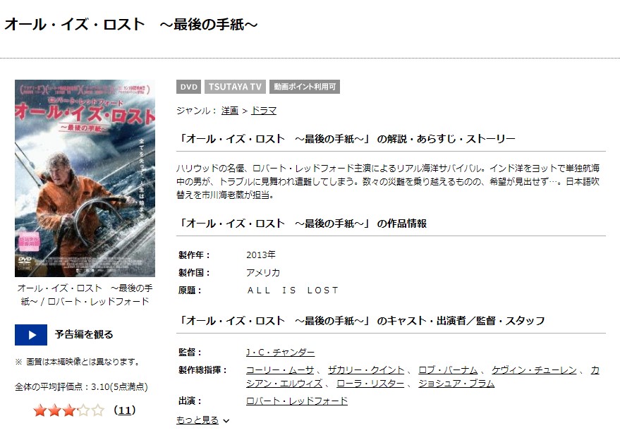 映画 オール イズ ロスト 最後の手紙の動画を無料でフル視聴できるサイトまとめ 映画動画大陸